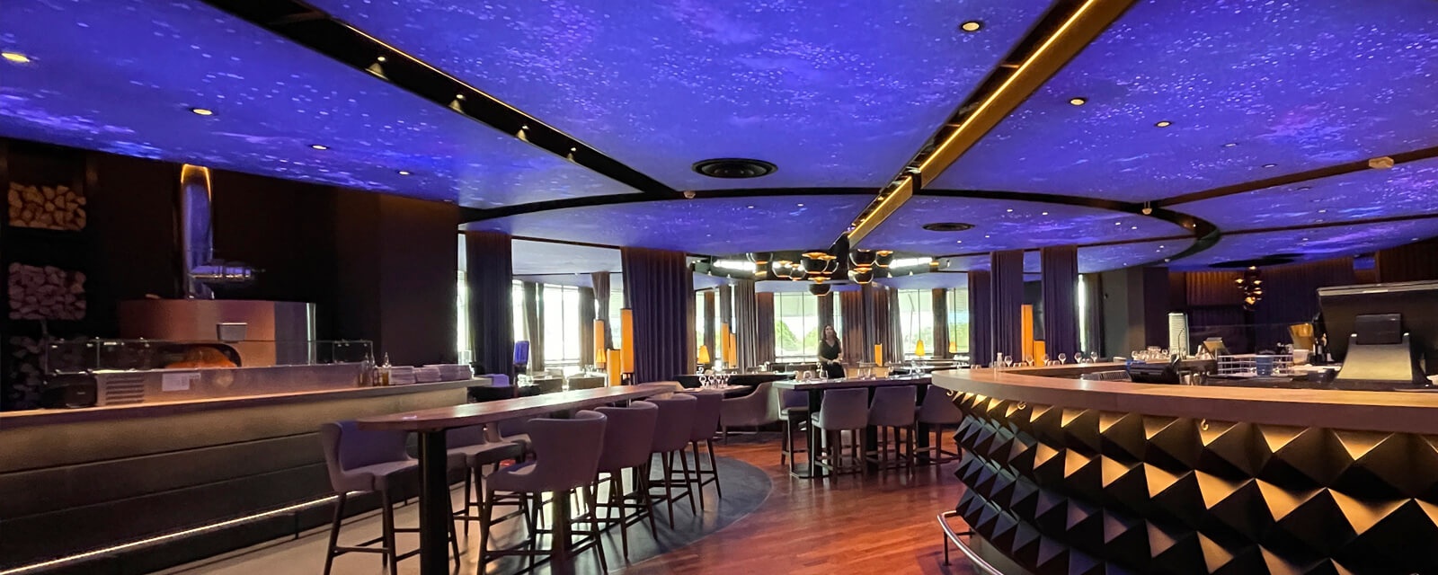 Amazing cosmic ceiling for a trendy club!