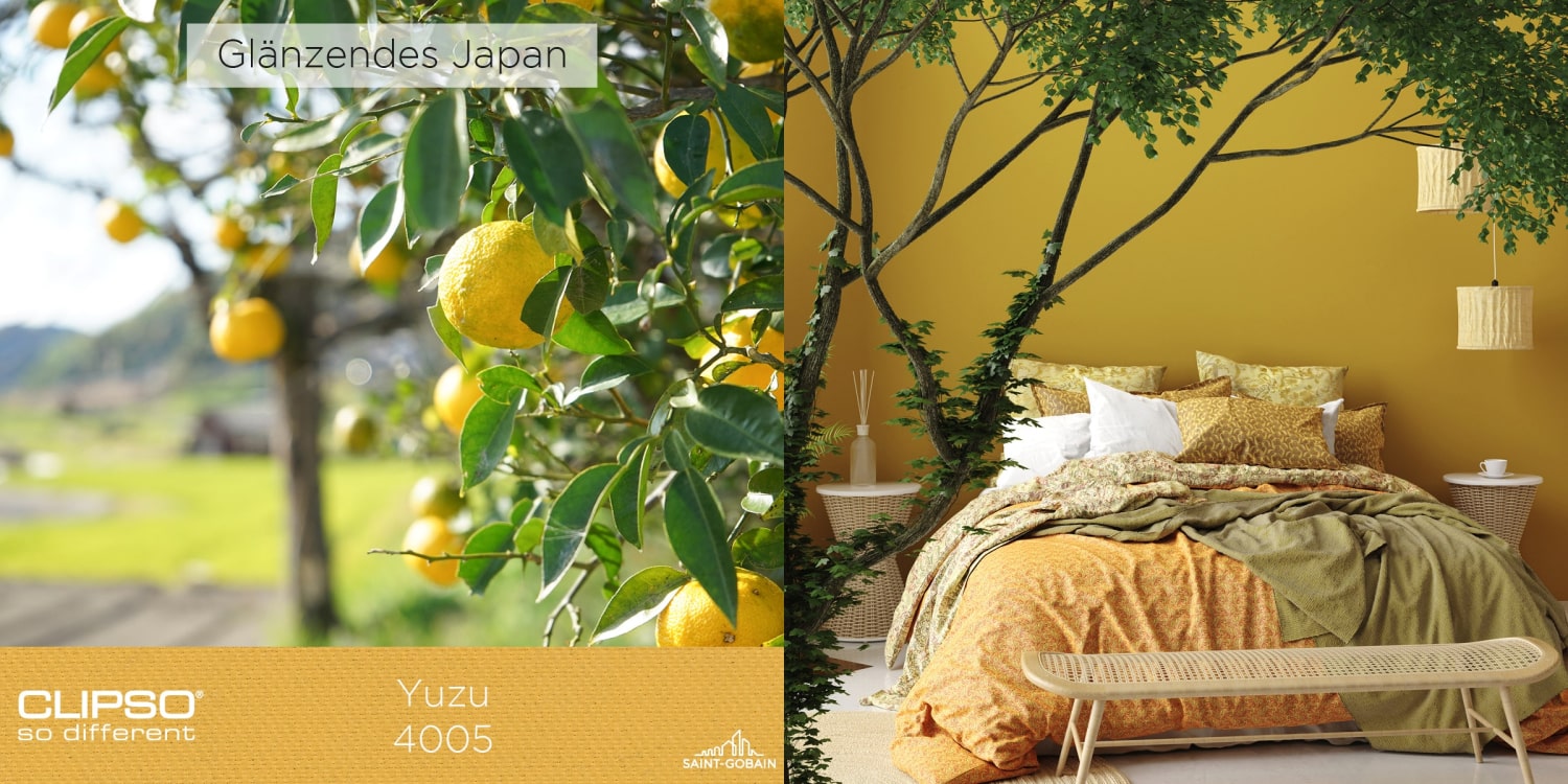 Ref. 4005 - YUZU: Ein markantes und kräftiges Gelb, das Ihrer Inneneinrichtung einen frischen und peppigen Touch verleiht.
