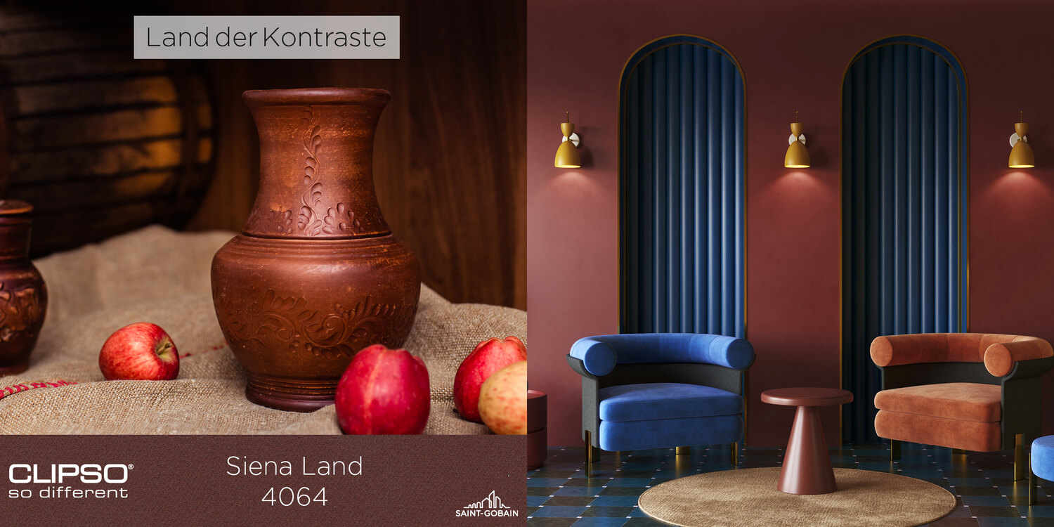 Ref. 4064 - SIENA LAND: Eine tiefe, mediterrane Farbe, die an die Natur erinnert und ein warmes, freundliches Ambiente schafft.