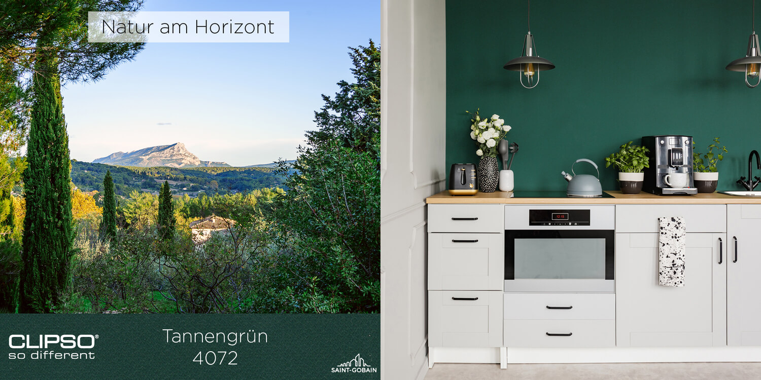 Ref. 4072 - TANNENGRÜN: Ein tiefes, sattes Grün, das an einen Wald erinnert und schafft eine freundliche und elegante Atmosphäre zugleich.