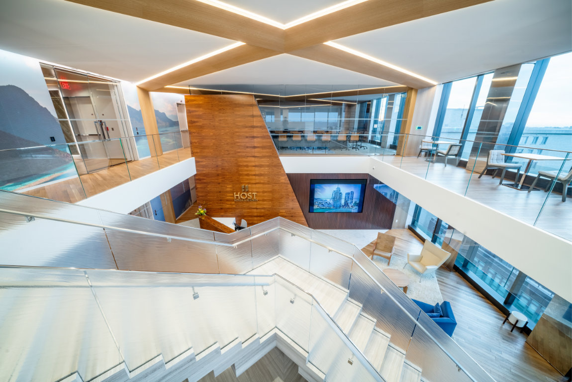 Lobby of the Host Hotels & Resorts corporate headquarters in Bethesda, Maryland.