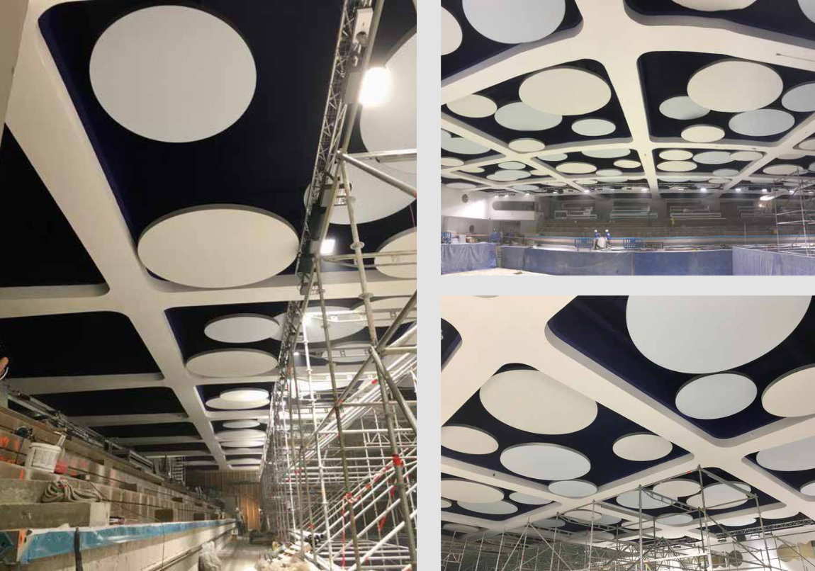 Louis II of Monaco pool stadium during the frames installation